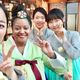 Ty Pittman (second from left) wearing traditional Korean attire, or hanbok (courtesy of Ty Pittman)